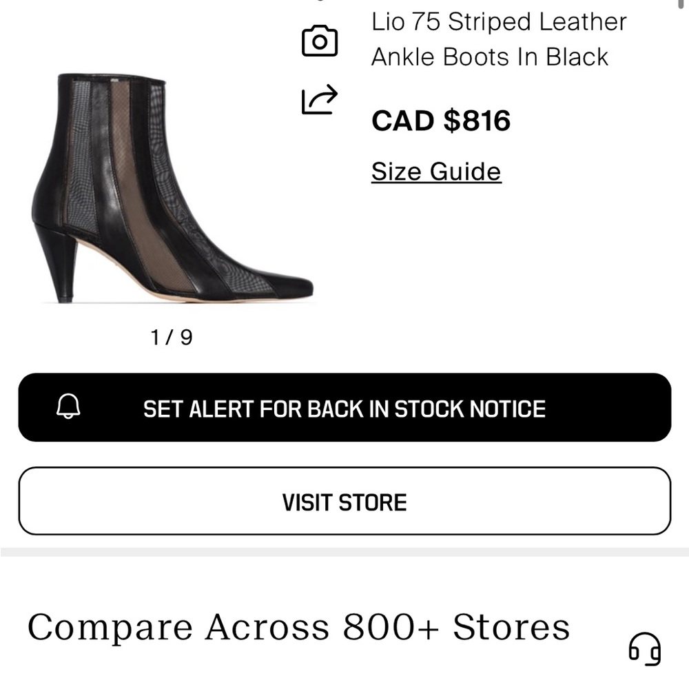 Lio 75 Striped Leather Ankle Boots in Black